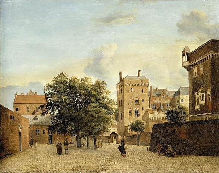 Jan van der Heyden View of a Small Town Square china oil painting image